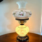 Vintage Pink Rose Floral Milk Glass Hurricane Lamp | Vintage Lamp