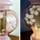 Vintage Pink Glass Floral Table Lamp | Vintage Lamp