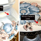 Vintage Blue Luster Blue Pink Floral Hurricane Lamp