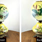 Antique Yellow Purple Floral Birds Gone With The Wind Lamp