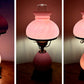 Vintage White Frosted Glass Pink Hurricane Lamp