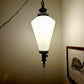 Vintage White Frosted Crackle Glass Swag Lamp