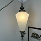 Vintage White Frosted Crackle Glass Swag Lamp