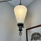 Vintage White Frosted Crackle Glass Swag Lamp