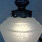 Vintage White Frosted Crackle Glass Swag Lamp