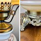 Vintage Large Yellow Floral Hurricane Lamp
