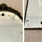 Vintage Etched Scalloped Glass Ornate Wood Framed Wall Mirror