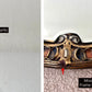 Antique July 16, 1928 Etched Glass Ornate Wood Frame Wall Mirror | Vintage Mirror