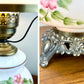 Vintage Butterfly Pink Floral Milk Glass Hurricane Lamp | Vintage Lamp