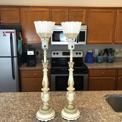 Mid Century Pair of Rembrandt Table Lamps, Vintage Rembrandt, 1960’s Shabby Chic