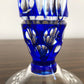 Vintage Cobalt Cut To Clear Crystal Pedestal Vase, Cobalt Cut to Clear Vase