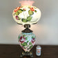 Large Vintage Rose Hurricane Lamp 3-Way, Parlor Lamp, Bedroom Lamp, GWTW Table Lamp