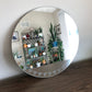Vintage Frameless Etched Round Wall Mirror, 19.5” Diameter Round Wall Mirror