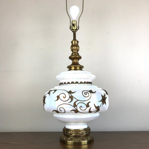 Vintage Opalescent Glass Falkenstein Style Table Lamp
