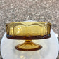 Viking Glass Epic Amber Diamond Steeple Lidded Candy Dish, Vintage Viking Amber Footed Candy Dish