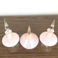 Vintage Pink Glass Vanity Set (Set of 3), Perfume Powder Empoli Style Italian Glass, Glass Dresser Set